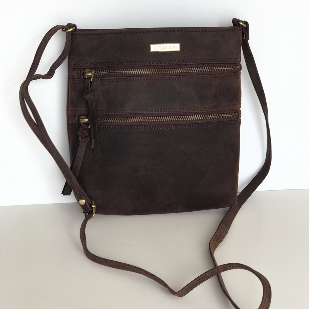 Genuine Cowhide Leather Crossbody Brown Shoulder Bag Purse Handbag Cowgirl Vibes